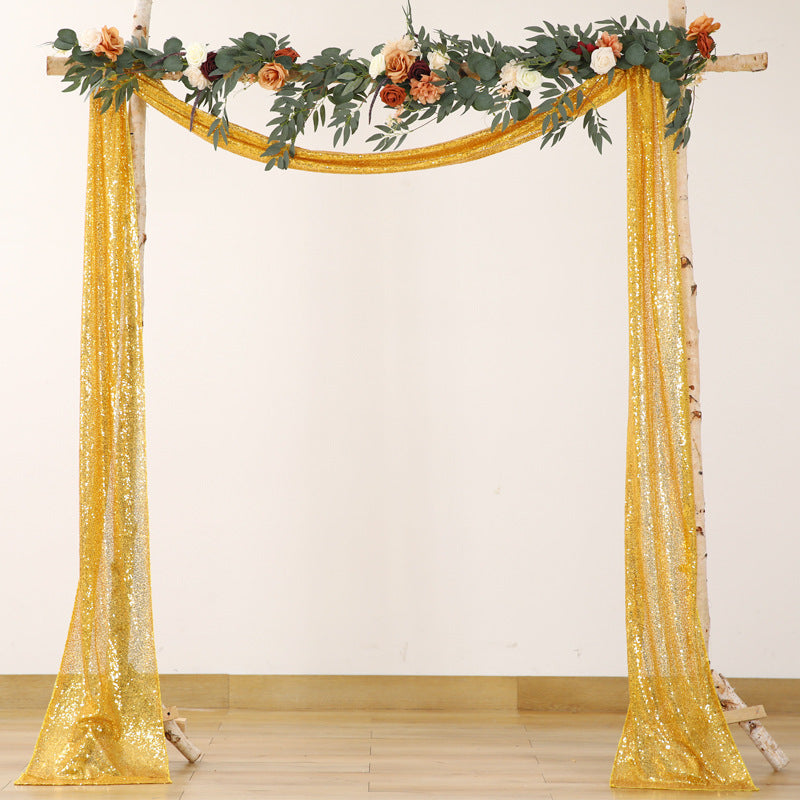 Bulk 19 Ft Wedding Arch Draping Fabric Sequin Drapes Backdrop Curtains for Arch Ceremony Stage Reception Banquet Party Decoration Wholesale