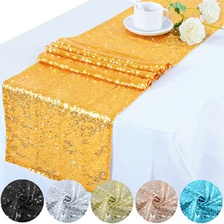Bulk 2 PCS Glitter Sequin Table Runner for Birthday Wedding Engagement Bridal Baby Shower Holiday Celebration Party Decorations Wholesale
