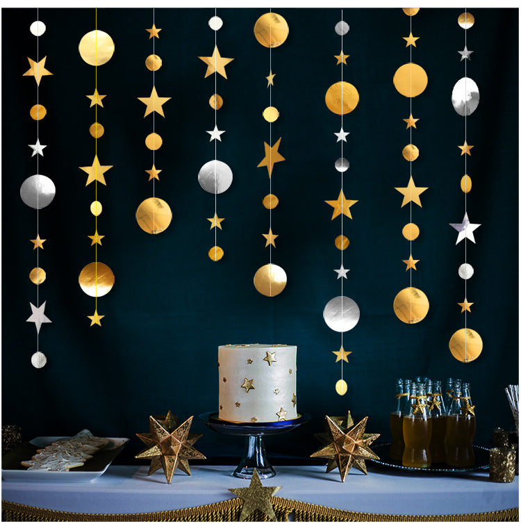 Bulk 2 PCS Sun Stars Garland Banner Hanging Streamer Decoration for Baby Shower Wedding Birthday Festival Party Decor Wholesale