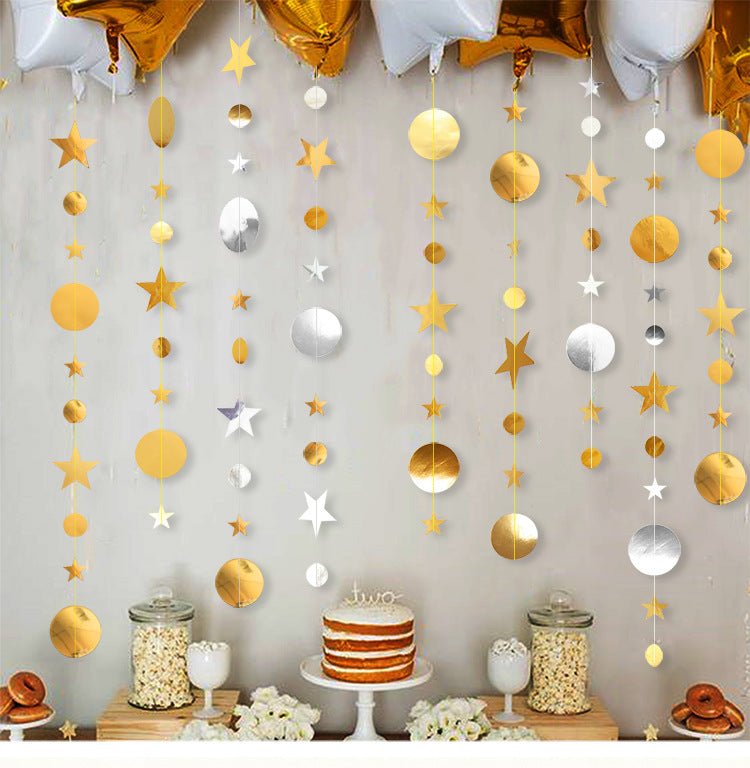 Bulk 2 PCS Sun Stars Garland Banner Hanging Streamer Decoration for Baby Shower Wedding Birthday Festival Party Decor Wholesale