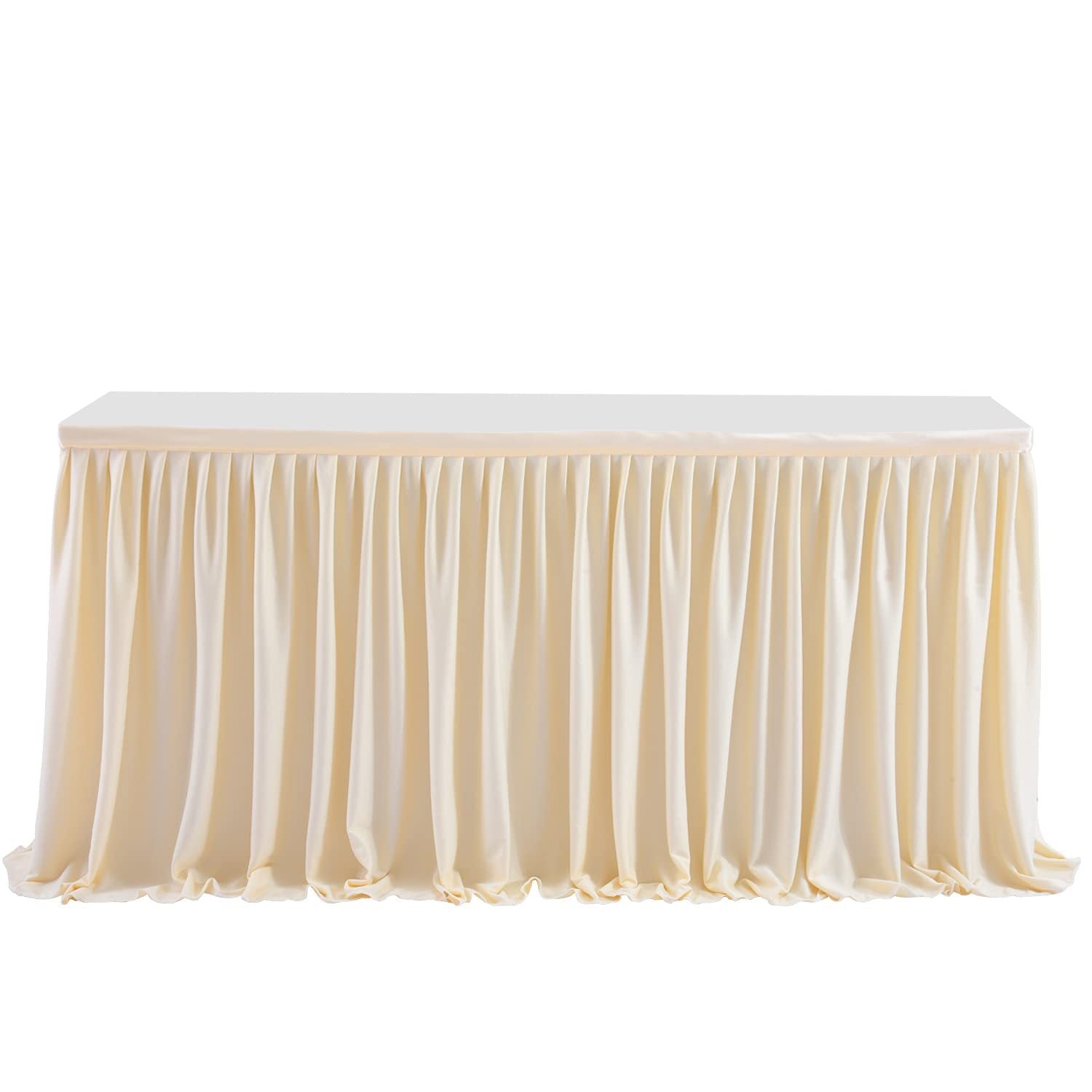 Bulk 2Pcs Polyester Ruffle Tutu Table Skirt for Rectangle Table Birthday Party Wedding Baby Shower Tables Decor Wholesale