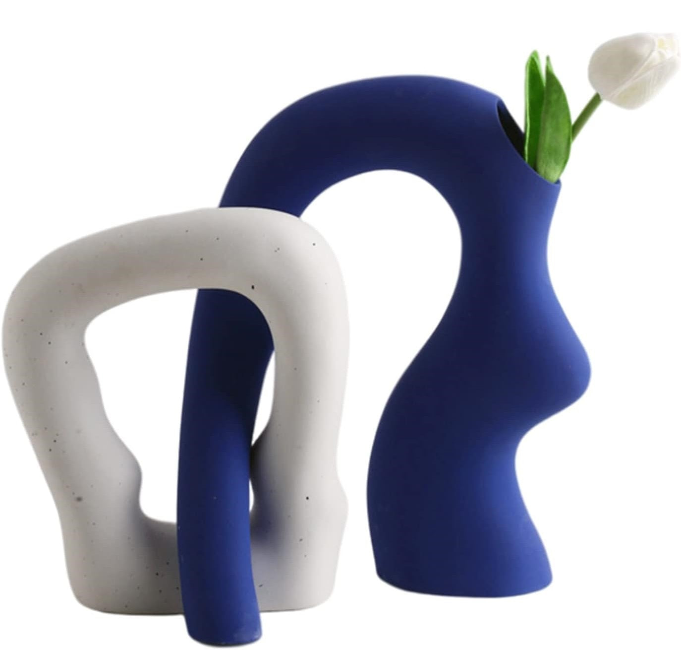 Bulk Set Of 2 Ceramic Vase Special-Shaped Contrasting Art Ornaments for Party Home Arrangement Decor Wholesale