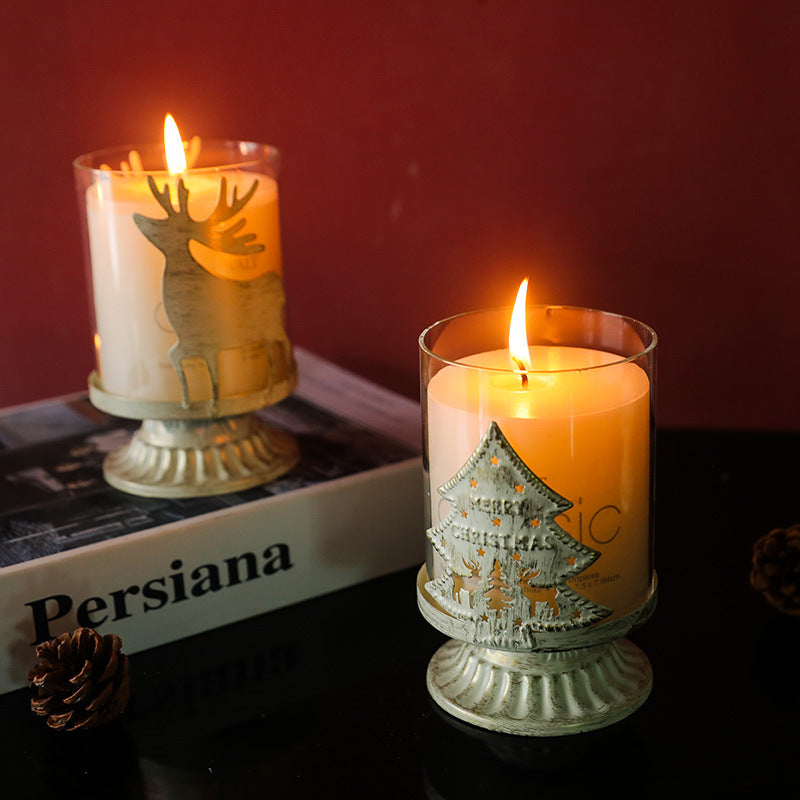 Bulk Christmas Pillar Candles Holder 1970s for Fireplace Mantle Table Centerpiece Wholesale