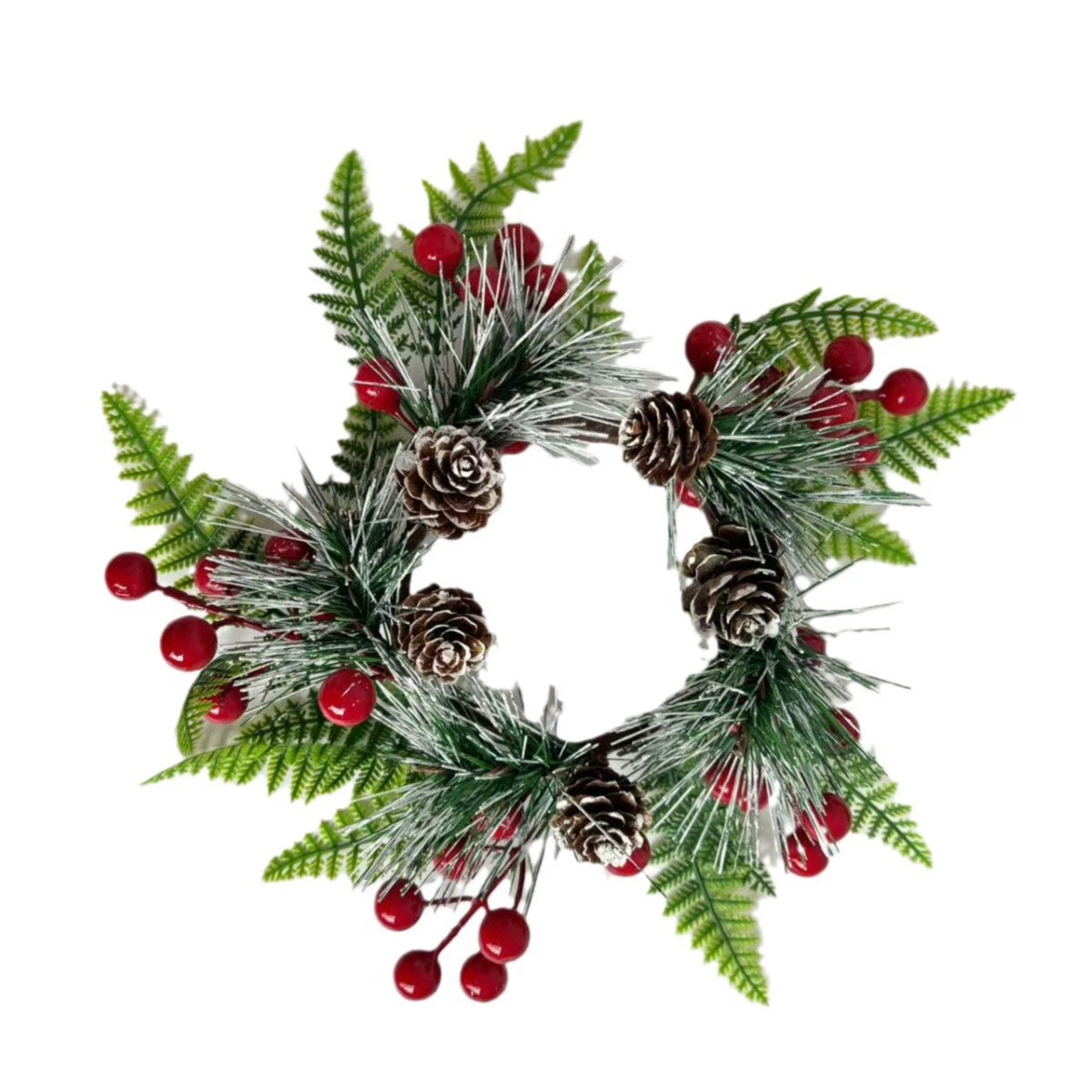 Christmas Wreaths with Red Berries & Pinecones - Holiday Decor