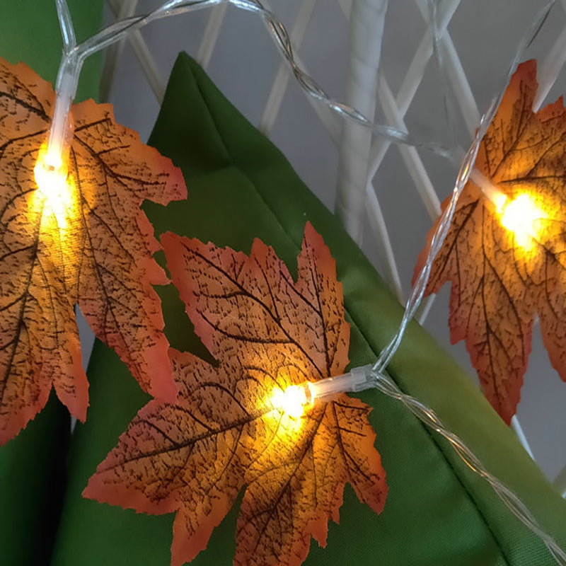 Halloween LED String Lights 117 Inch Maple Leaf Design Artificial Decorative Lights