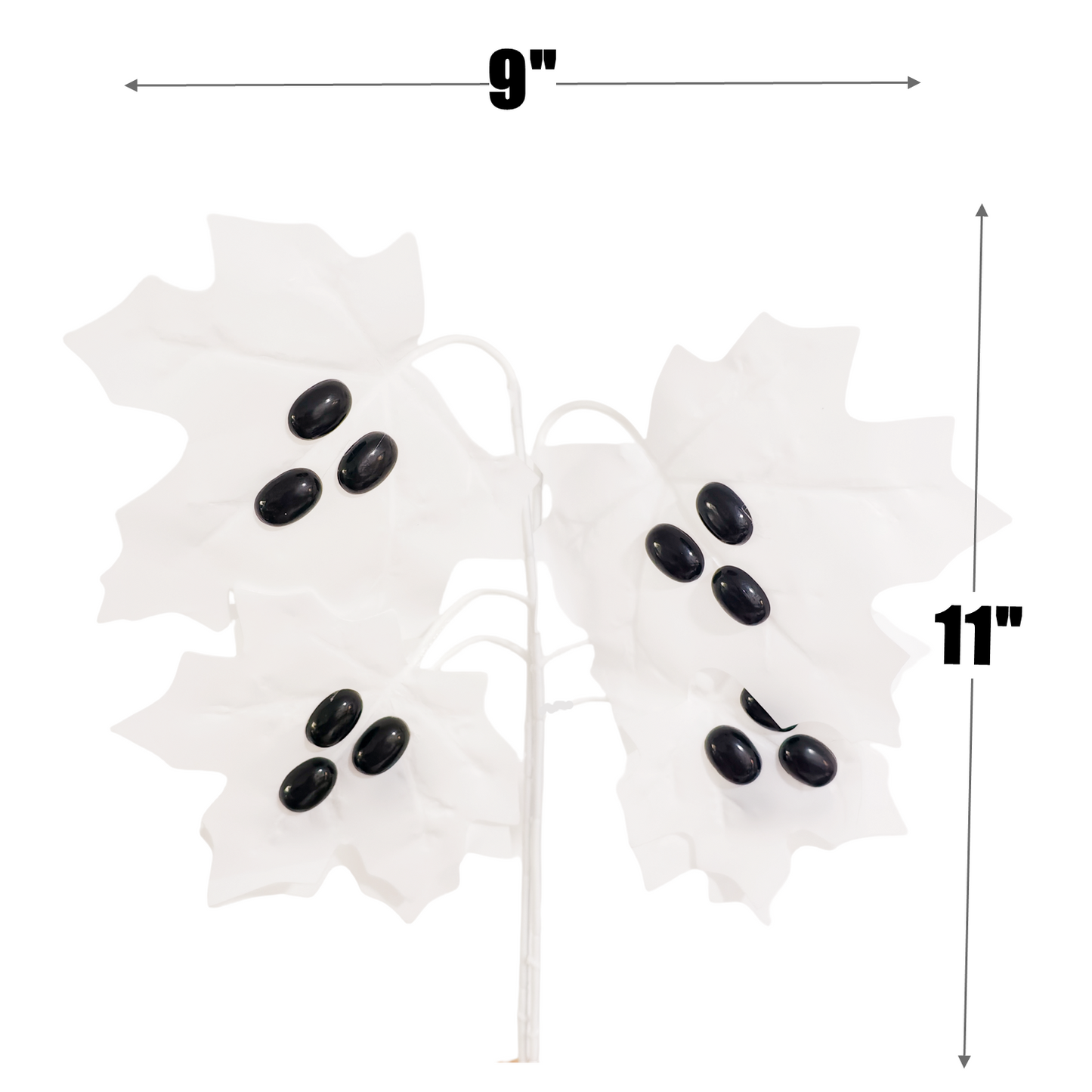11 Inch Artificial Maple Leaves Stems with 3D Googly Eyes, 10 Pcs Halloween Decoration