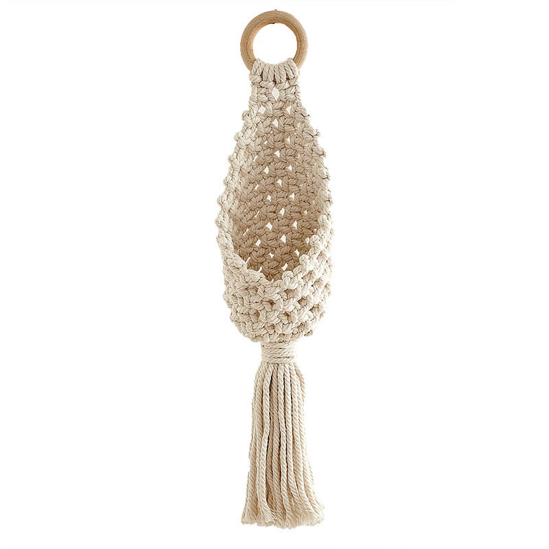 Handmade Macrame Plant Hanger, Boho Wall Hanging Basket for Succulents & Air Plants