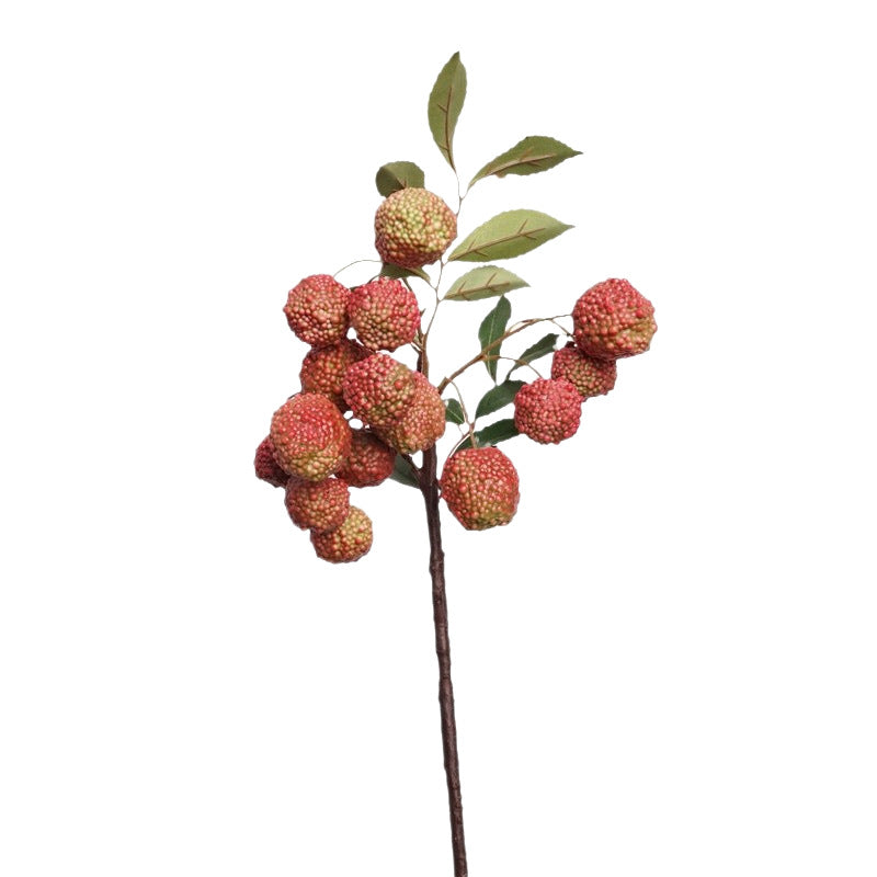 Artificial Lychee Branches with Fruit - Lifelike Decor for Living Room Floral Arrangements & Country - Style Displays
