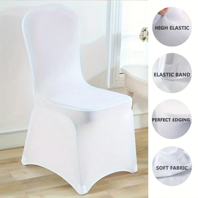 Bulk 30PCS Premium Spandex Chair Covers 4 Way Stretch Elastic Protectors for Wedding Receptions Banquet Halls & Party Events Wrinkle Free Waterproof Fabric with Anti-Slip Band Fits Most Folding Chairs Wholesale