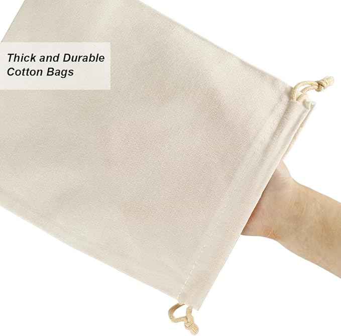 Bulk 20 Pcs Gift Bags 9.8 X 7.8 Inch Cotton Drawstring Bag for Jewelry Party Wedding Wholesale