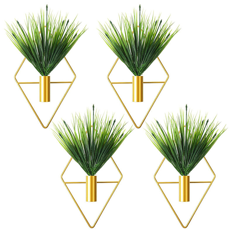 Bulk 1pc Rhombus Shape Metal Hanging Vase Modern Geometric Wall Decor For Home Living Room Office Decor Home Decor Wholesale