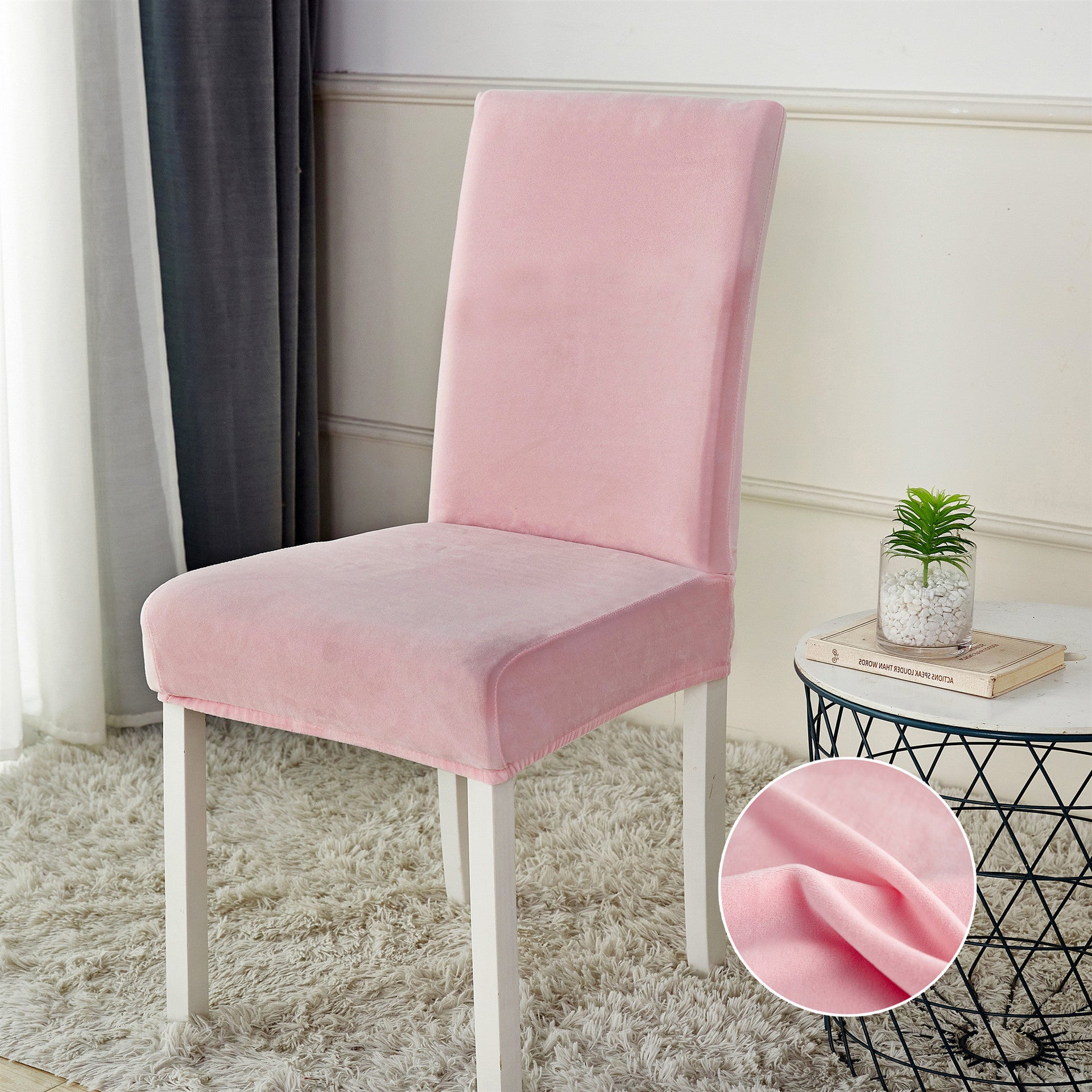 Bulk 2 Pcs Velvet Stretch Chair Covers Removable Washable Slipcover for Home Decor Wholesale