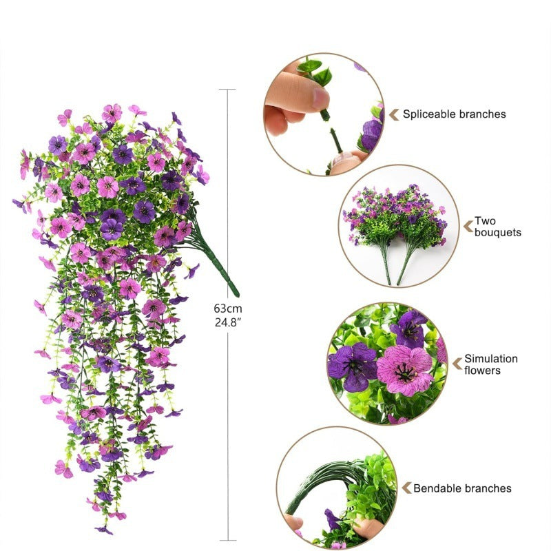 Premium 2Pcs Silk Hanging Daisy Plants UV Resistant Outdoor Decor Lifelike Texture Porch Garden Patio Indoor Planter Arrangements