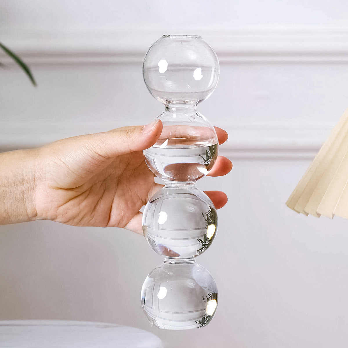 Bulk 2 Pack Hydroponic Flower Vase Transparent Balls Shape Glass Vase for Weddings Party Events Home Decor Wholesale