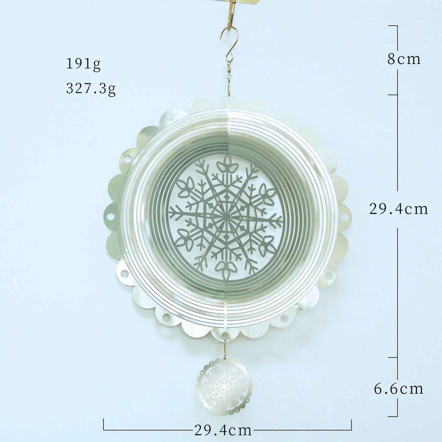 3D Snowflake Mandala Wind Spinner - Whimsical Metal Garden Ornament & Christmas Decor That Dances in the Breeze