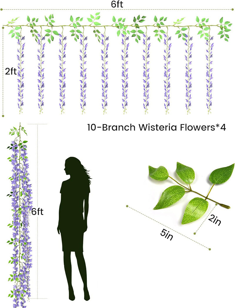 Bulk Wisteria Artificial Flowers 2025 Silk Touch Hanging Vine with UV Protection for Wedding Arch & Garden Party Decor Wholesale