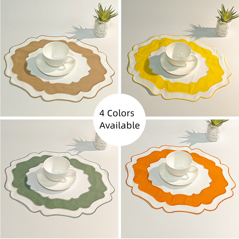 Two - Tone Linen Placemats - Stylish & Heat - Resistant Table Mats for Home Dining Room