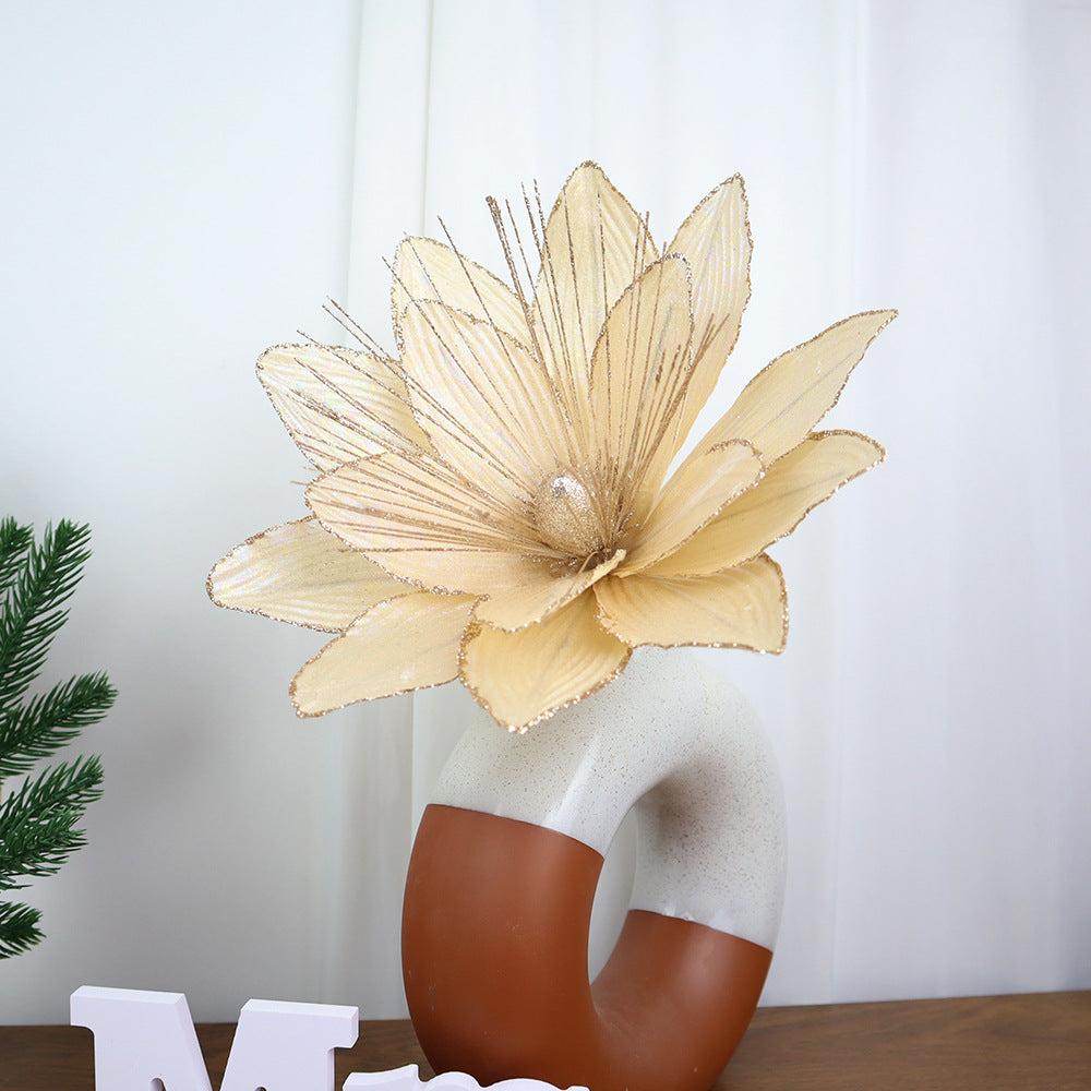 New Style Realistic Artificial Christmas Flowers 7-Color Silk 11.4 Inches - Perfect for Home Decor Wedding Props & Photography