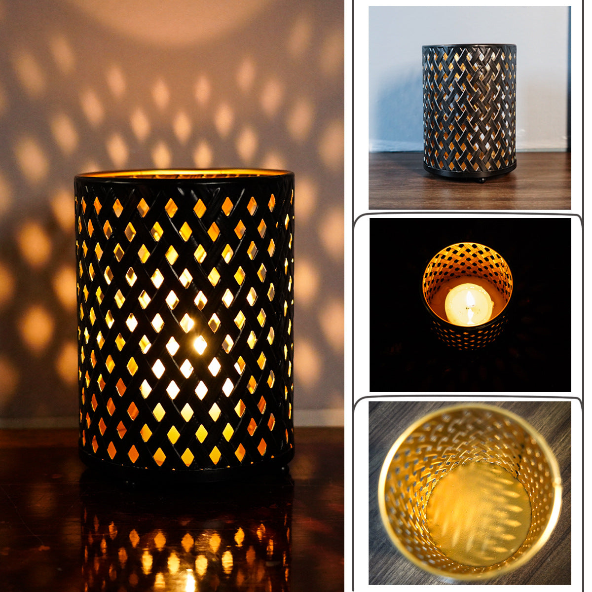 Bulk Metal Candle Holders Set of 3 Tealight Hollow-Out Candlestick for Tabletop Centerpieces Home Wedding Parties Events Decor Wholesale