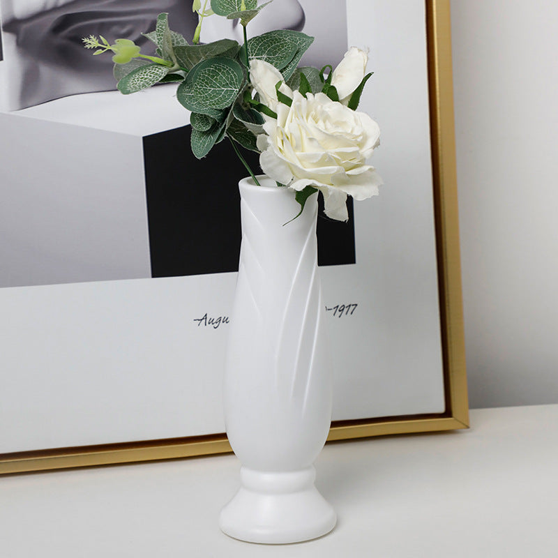 Bulk 2 Pcs Nordic Plastic Vase Tall Conic Floral Vases for Wedding Supplies Home Centerpieces Decor Wholesale