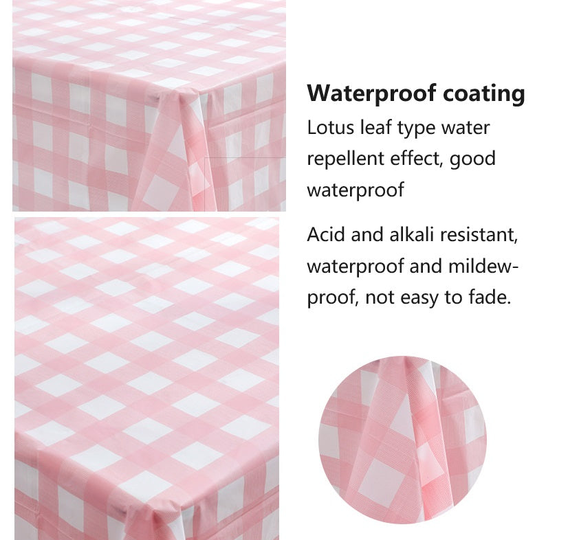 Bulk 2 Pcs Disposable Plaid Rectangular Tablecloth Plastic Waterproof Table Covers Decorative for Wedding Birthday Party Picnic Wholesale