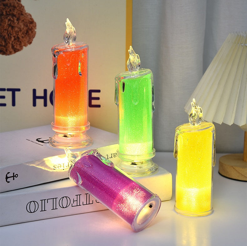 Bulk 10 Pcs LED Flameless Candles Gap Column Candle for Valentine's Day Wedding Birthday Bedroom Decorations Wholesale