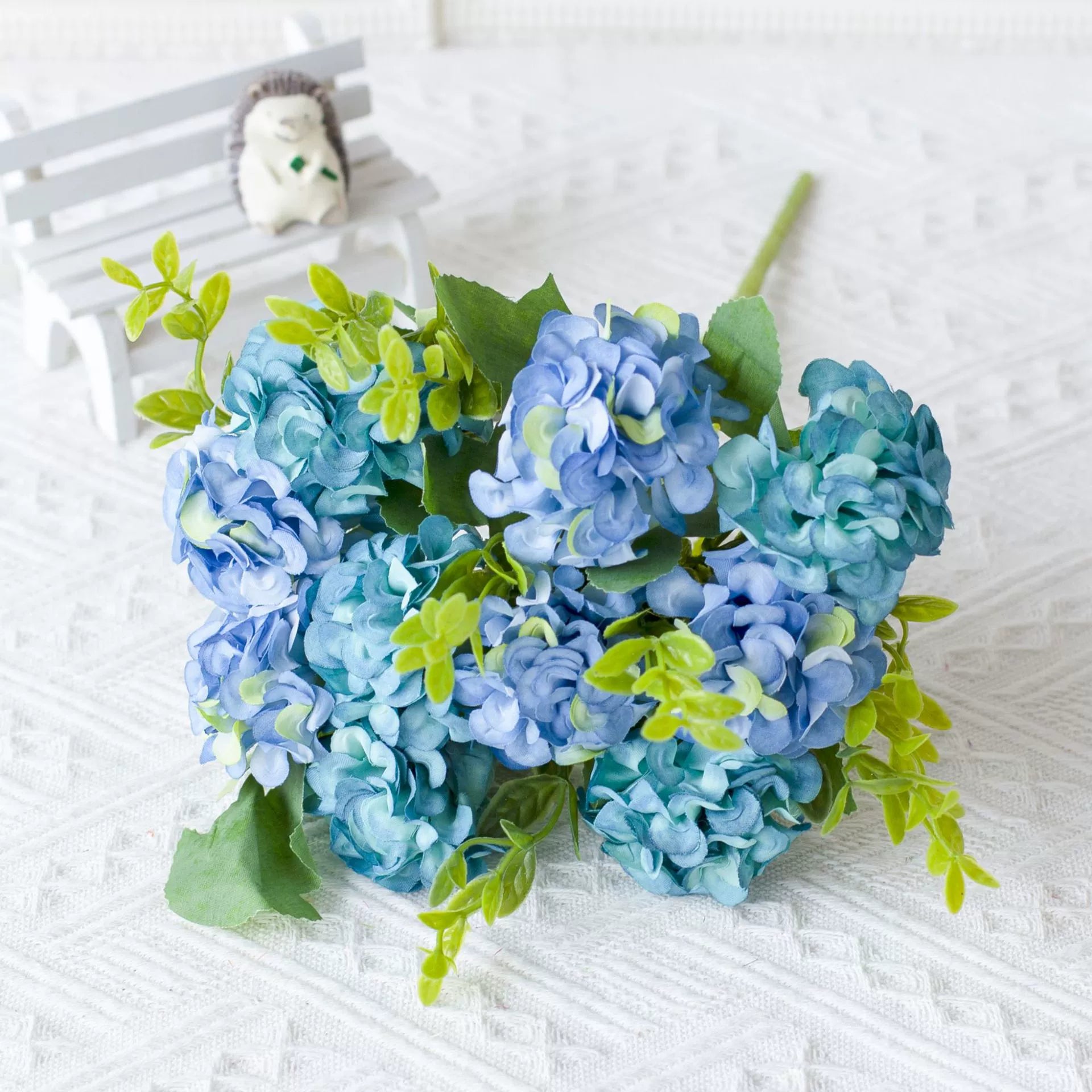 Bulk 5 Pack Hydrangea Bridal Bouquets 13" Real Touch Silk Flower Arrangements for Weddings Bridesmaids & Reception Centerpieces Faux Permanent Floral Decor with Flexible Stems Wholesale