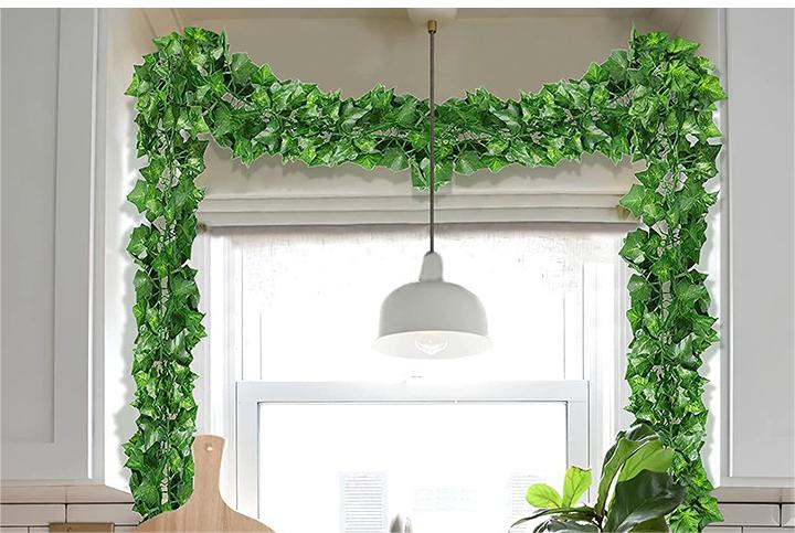Bulk 12 Pcs Artificial Ivy Vines 2025 Real Touch UV-Resistant Hanging Vines for Boho Wedding Backdrop & Outdoor Garden Party Wall Decor Wholesale
