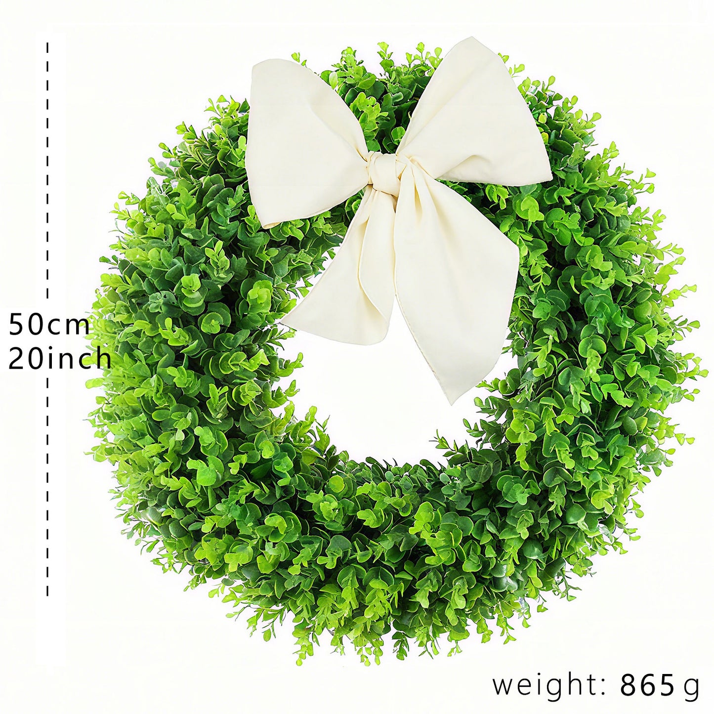 20 " Artificial Eucalyptus Wreath - Faux Greenery for Front Door Home Decor Wedding & Arch Decoration