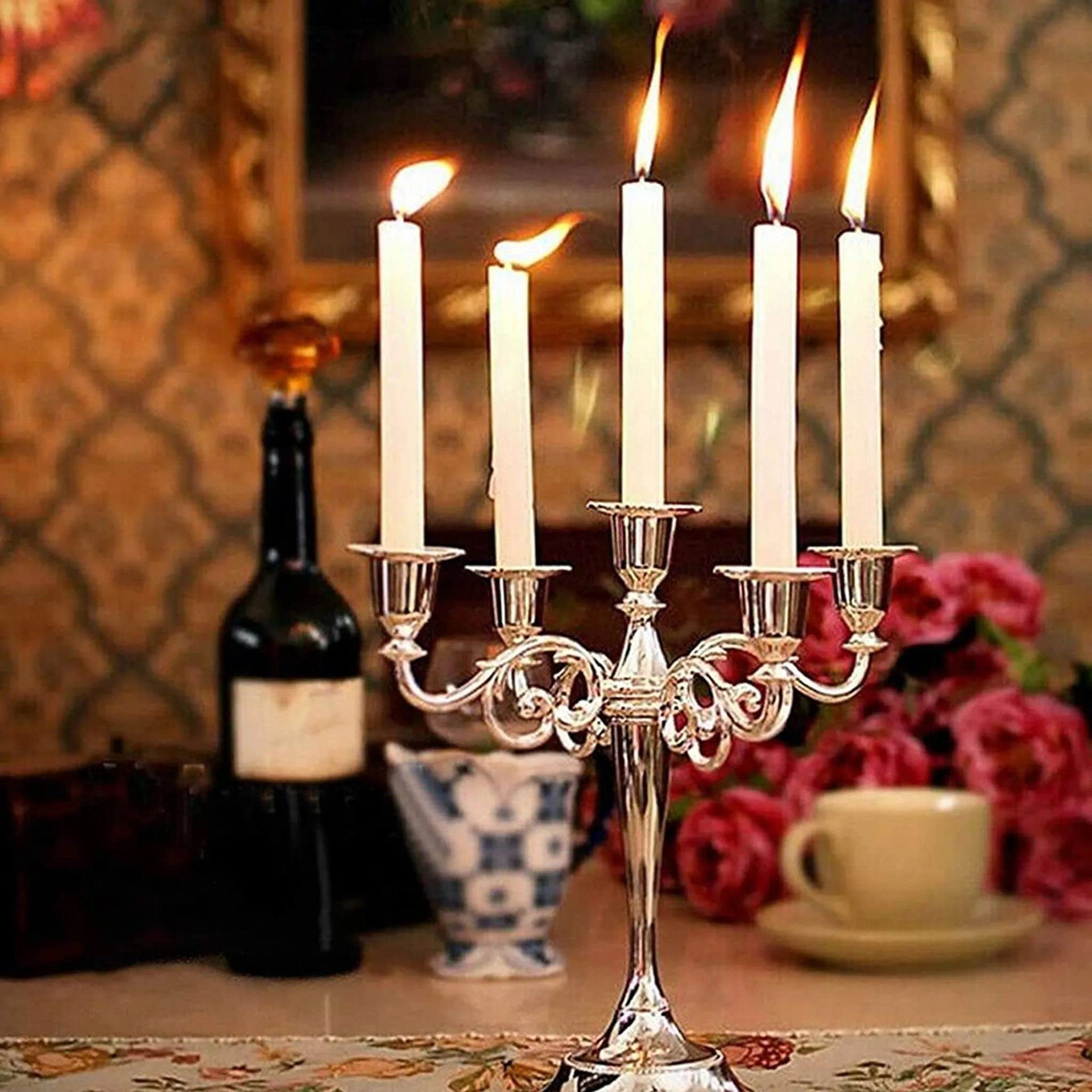 Bulk Vintage Taper Candle Holders Candlestick for Weddings Church Halloween Christmas Formal Events Restaurant Dining Table Decor Wholesale