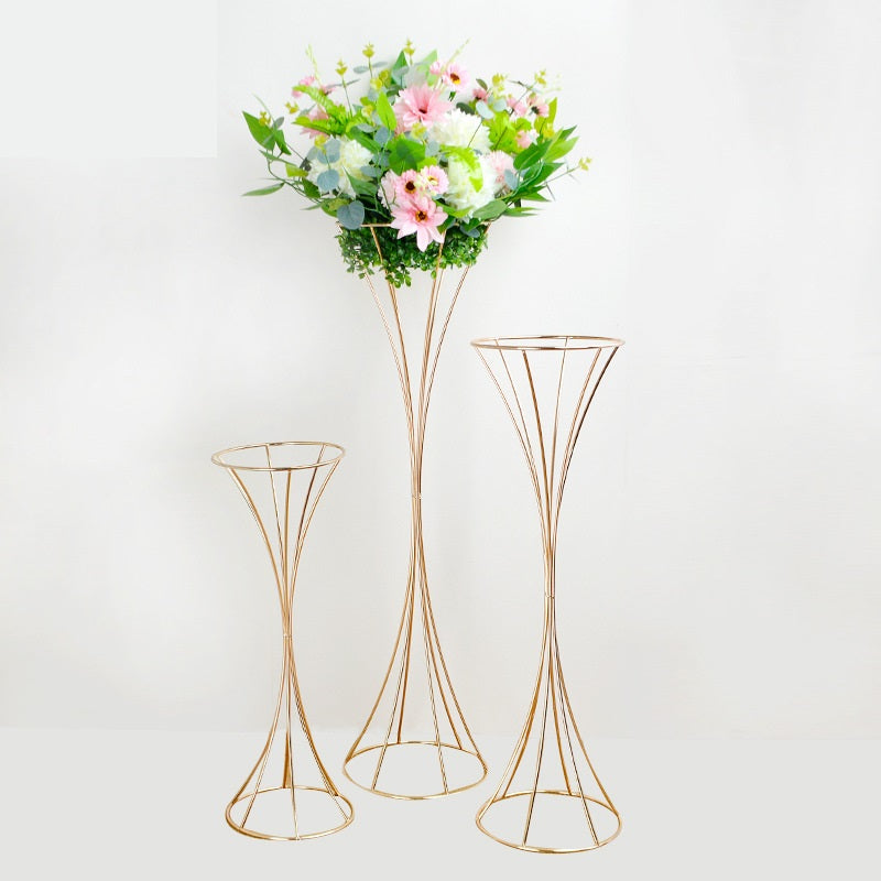 Premium Ornate Metal Floral Vase Centerpiece Rust Resistant Wedding Banquet Decor Hollow Out Anniversary Ceremony Table Settings