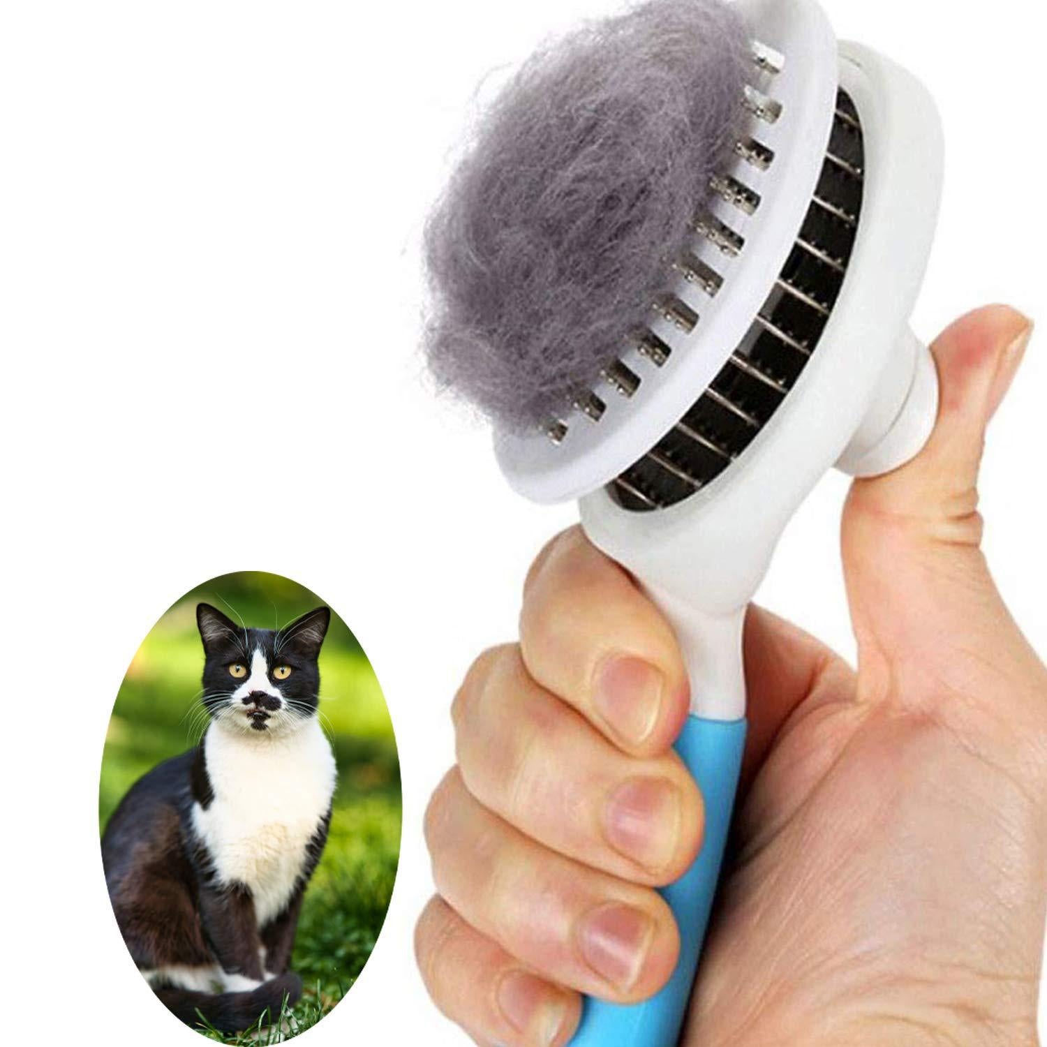 Premium Self Cleaning Slicker Brush for Cats Dogs Skin Friendly Grooming Tool Stainless Steel Bristles All-Season Use