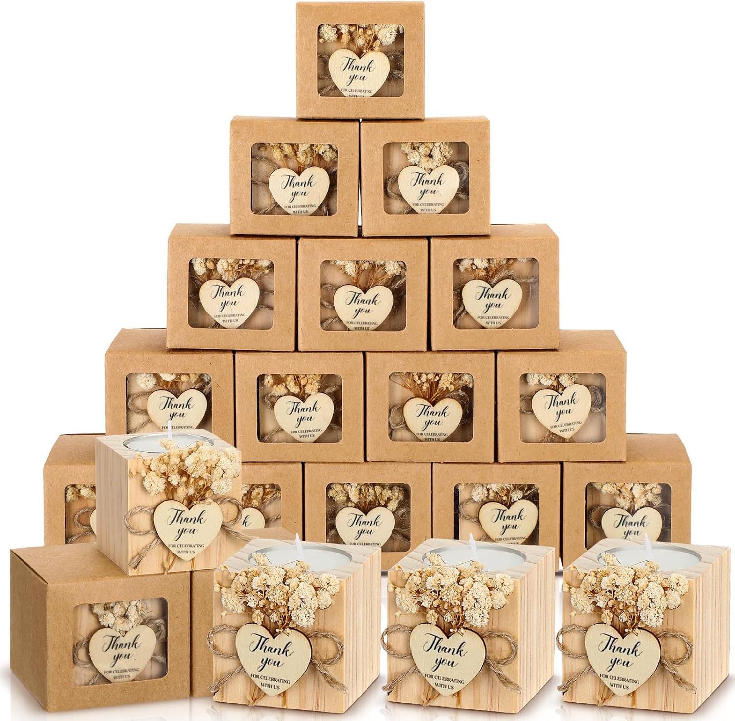 Bulk 10 Pack Wooden Tea Light Holder Wedding Favors for Guests Return Gifts Bridal Shower Party Favors Adults for Guest Thank You Gifts Decorative for Table Centerpiece Wholesale