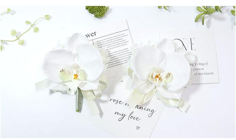 Bulk Orchid Wrist Corsage 2025 Artificial Silk Boutonniere Set with Secure Clasp for Wedding Party Prom Groom Bridesmaids Wholesale
