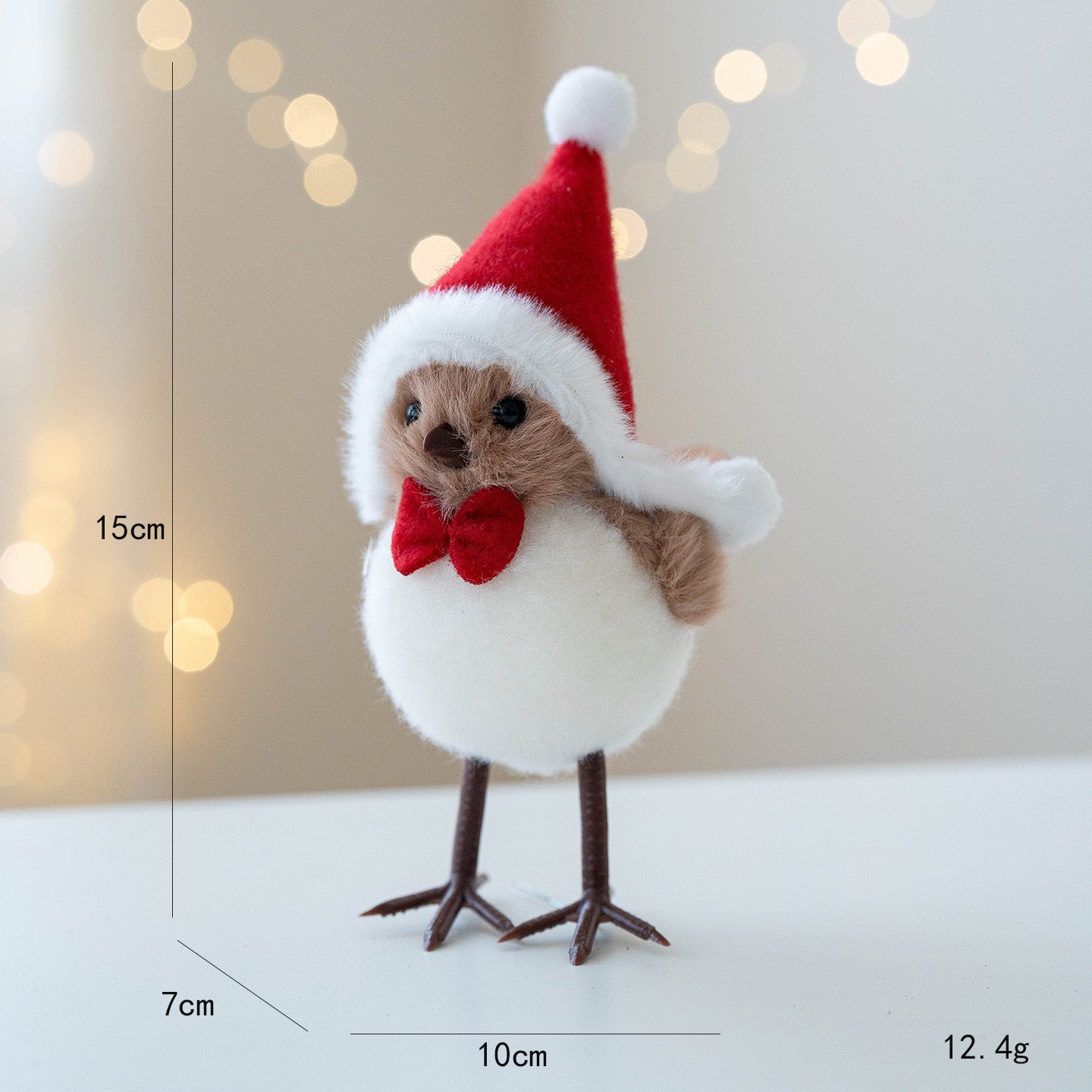 2-Pack Christmas Bird Ornaments Faux Fluffy Birds with Santa Hats Scarves & Earmuffs â Cute Holiday Tree Decorations