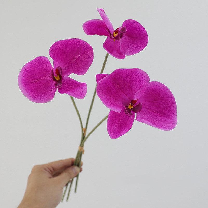 Premium 3D Film Artificial Butterfly Orchid Bouquets - 5 Bunches (3 Stems per Bunch) for Home & Wedding Decor