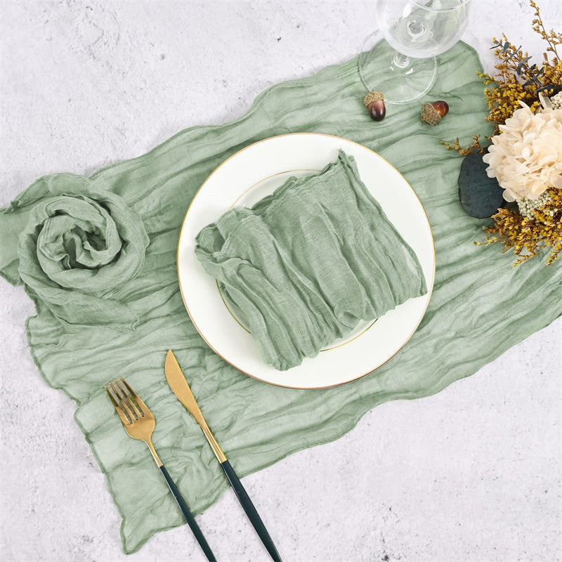 Bali Gauze Ruffled Napkins - Rustic Bohemian Style for Wedding Party Dinner Table Decor