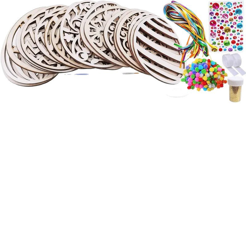 2-Pack DIY Easter Egg Kids Craft Kit - Wooden Painting Set with All-In-One Decor Supplies