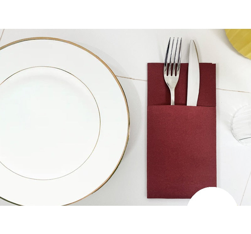 Bulk 50 Pcs Disposable Flatware Pocket Prefolded Cloth Napkins for Parties Weddings Events Dinners Wholesale