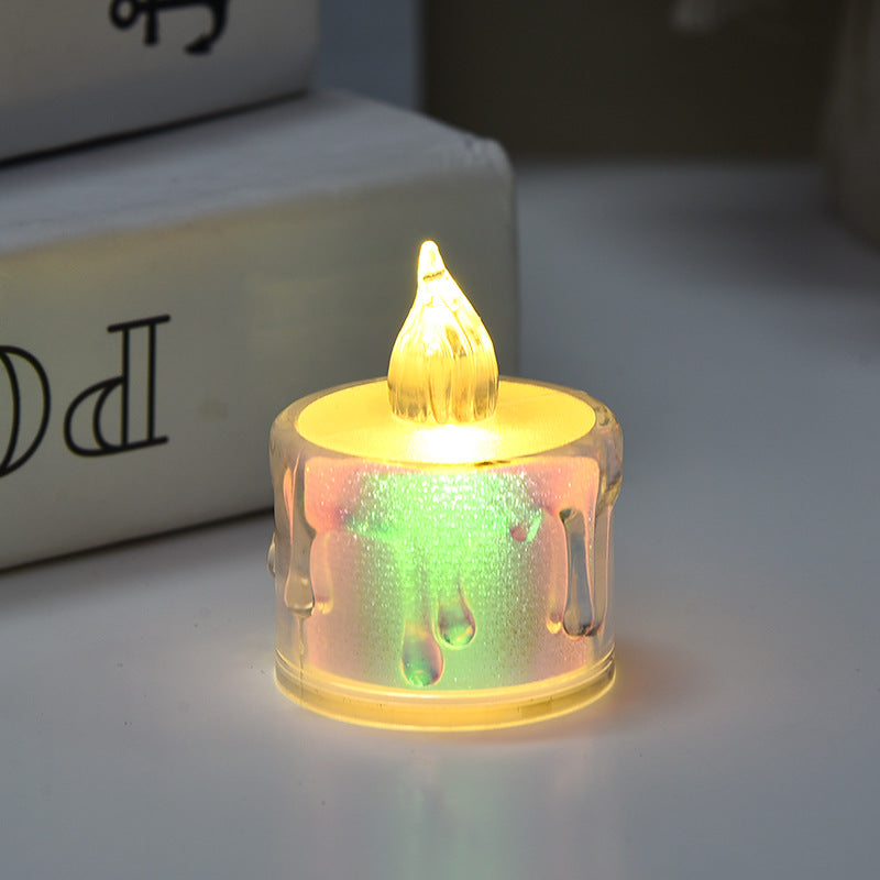 Bulk 24 Pcs Transparent Symphony  LED Tealight Candles with Tears for Wedding Valentine's Day Celebration Decor Wholesale