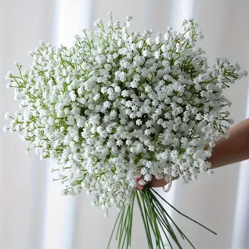 Bulk 10 Pcs Artificial Baby Breath Gypsophila Premium Stems with Blooms UV Guard for Wedding Arch Florals Non-Fading Wholesale
