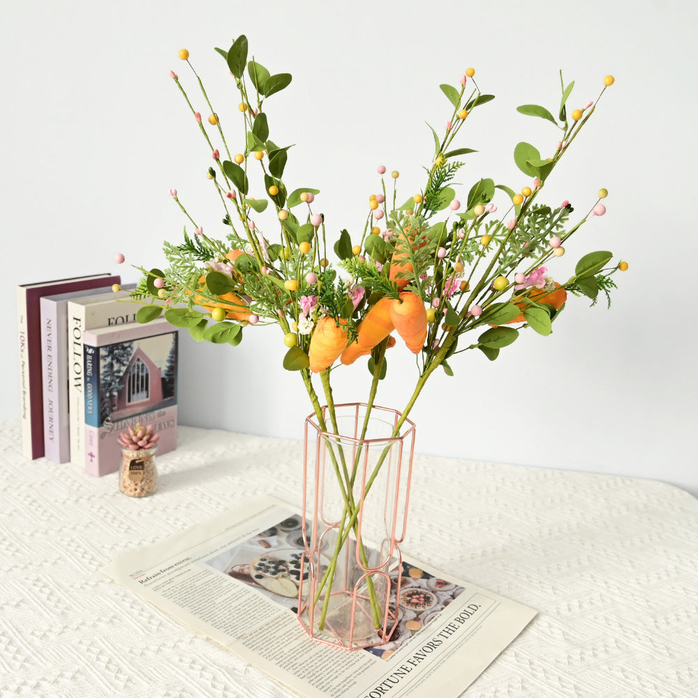 Easter Decor Artificial Carrot Stem - 24.4” Holiday Branch for Home & Valentine’s Decor