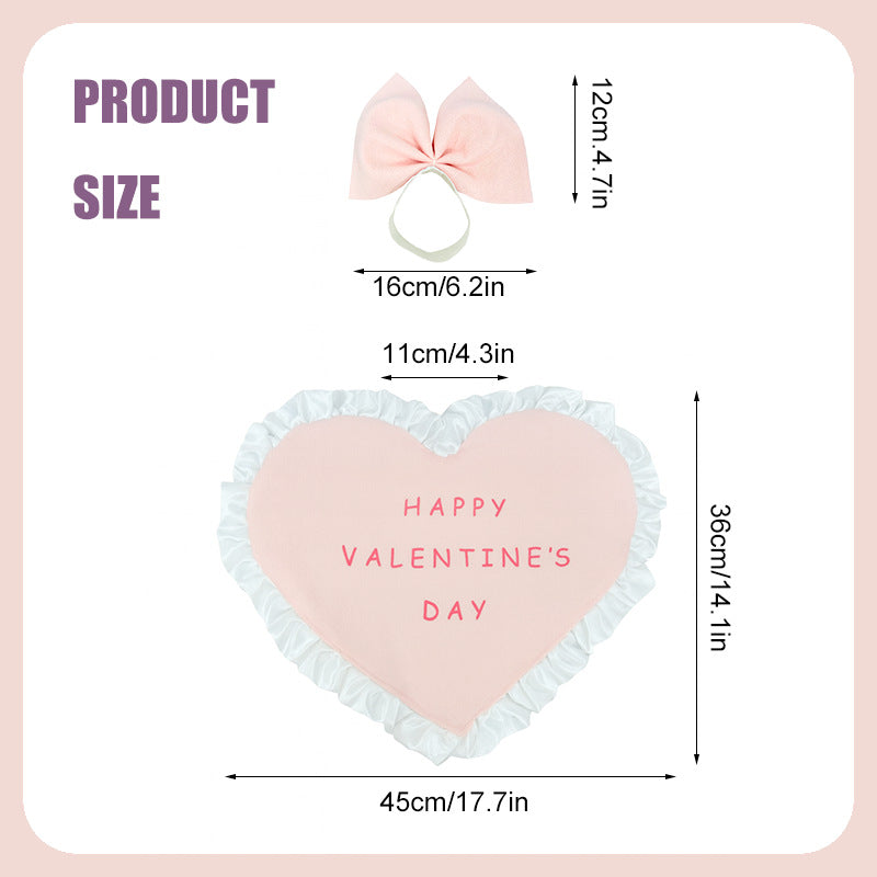 Valentine's Day Porch Goose Outfit - Pink Ruffled Heart | Fits 23-Inch Porch Geese