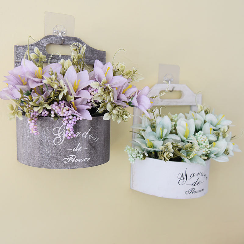 Premium Vintage Wall Planter  Handcrafted Wood Hanging Planter for Farmhouse Living Room Patio Decor Rustproof