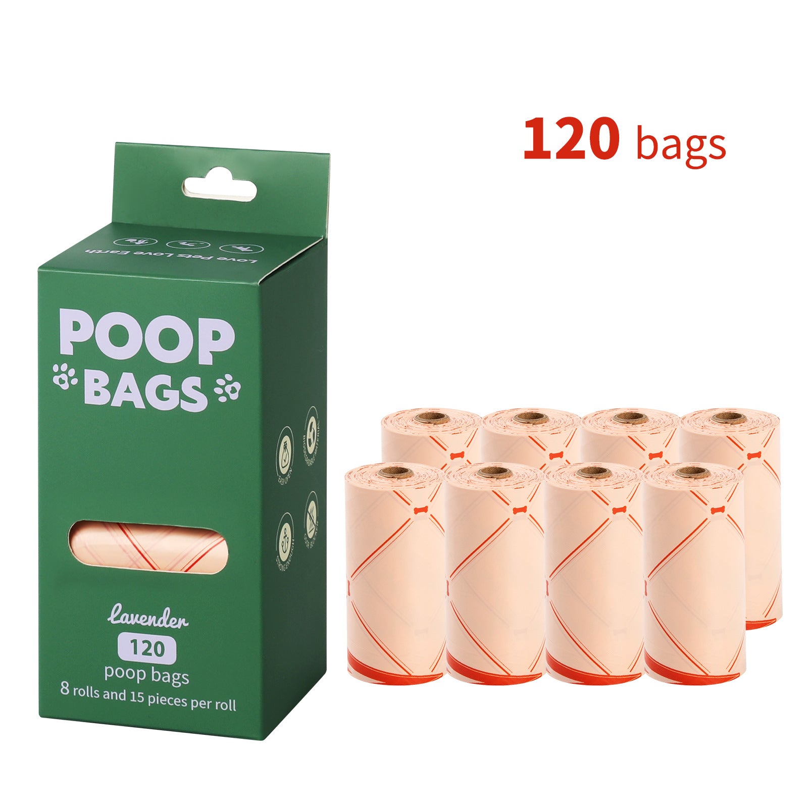 Premium Dog Poop Bags Leak Proof Extra Thick Lavender Scent Eco Friendly Certified Waste Roll Refill Large Dogs & Outdoor Walking