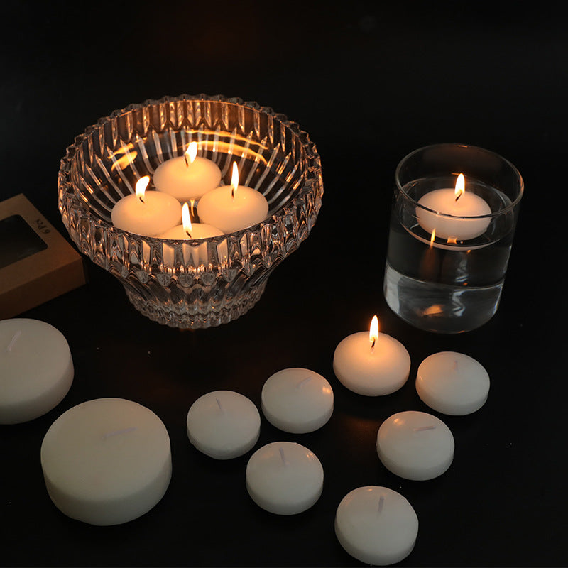 Bulk 6 Sets Flameless Floating Candles White Dripless Wax Burning Candles for Weddings Party Special Occasions Home Decorations Wholesale