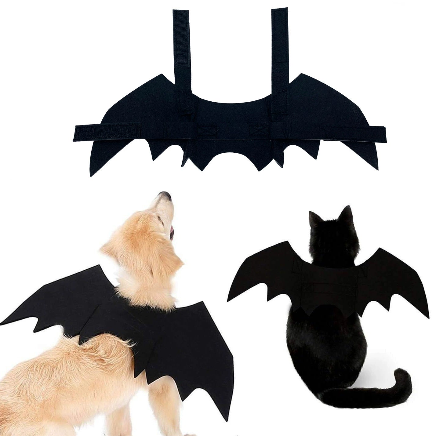 Halloween Bat Wings Pet Costume - Cute Outfit for Cats, Dogs & Small Breeds