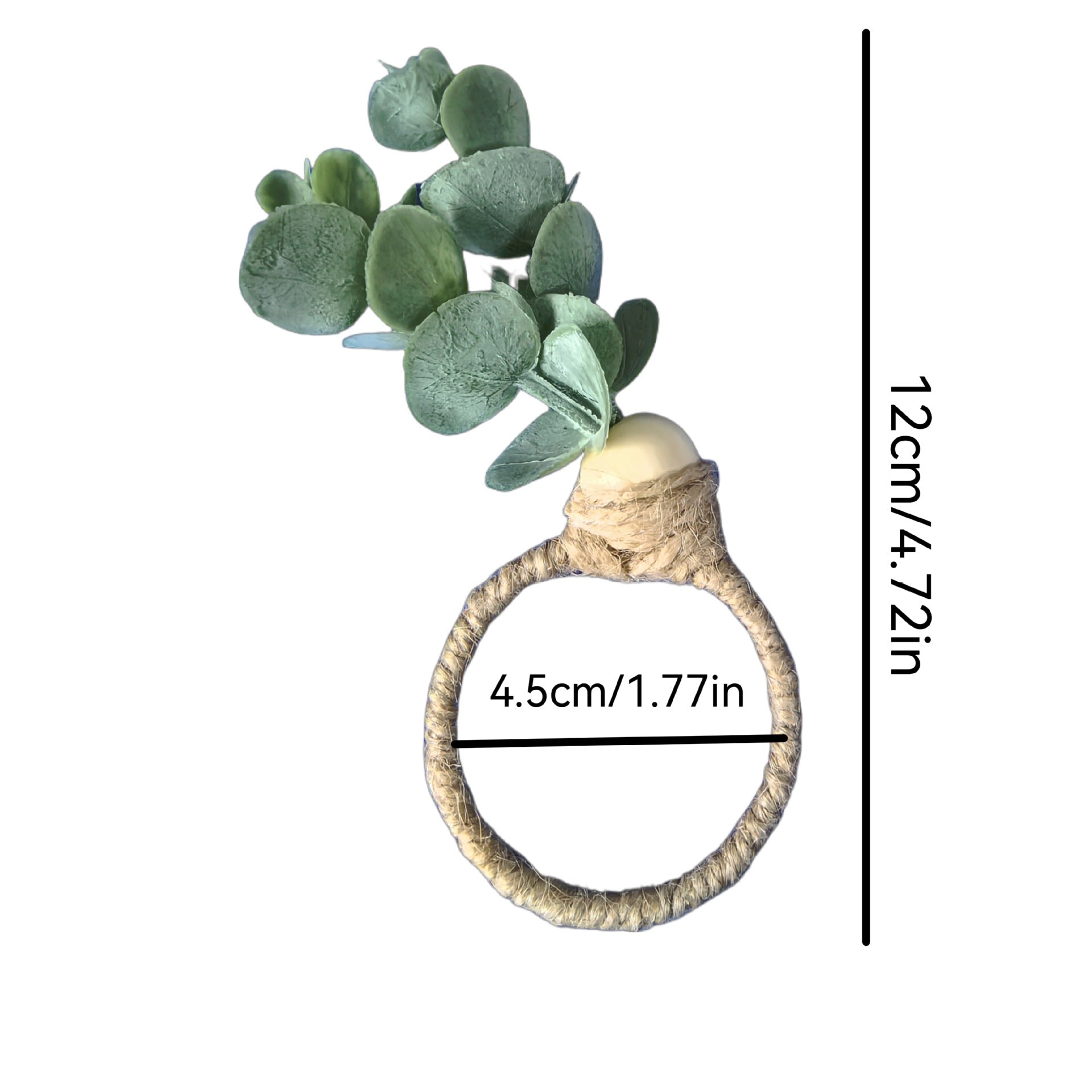 6 Pcs New Eucalyptus Leaf Napkin Rings Handmade Faux Greenery Napkin Holders for Hotels & Western Restaurants