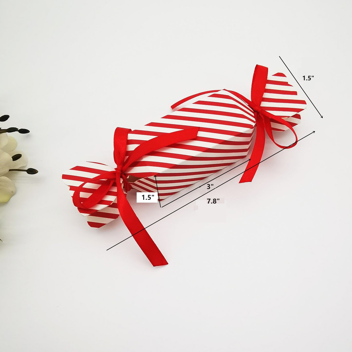 Bulk 100 Pcs Candy Shaped Gifts Boxes with Ribbon for Wedding Party Wrap Bag Wholesale