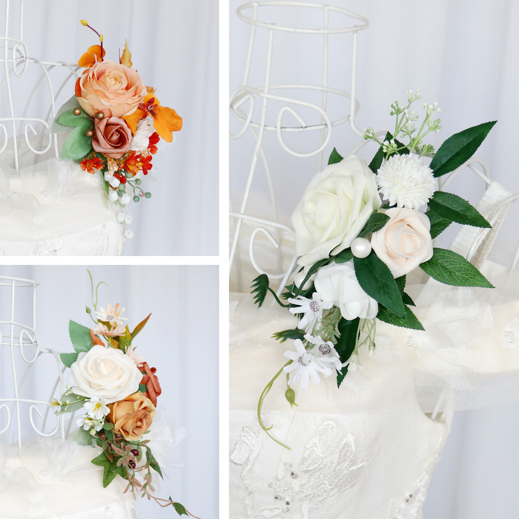 New Bridal Wedding Corsage Set - 2 Pcs Artificial Flower Boutonniere for Weddings Proms Banquets & More